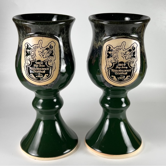 Renaissance Festival At Mosi 2014 Unicorn Goblet Chalice Souvenir Gift Lot of 2 - Picture 1 of 10